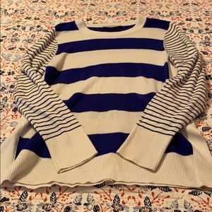 LOFT Blue Striped sweater